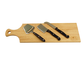 4 Piece Ss Cheese Knife Set W/Rectan