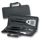 3Pcs braai set in black zip up case