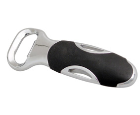 SILVER AND BLACK BOTTLE OPENER