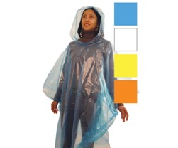 Unisex Disposable Poncho Blue