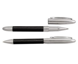 Silver Pencil With Black Leather