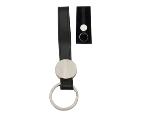 Slv & Leather Loop Keyholder 'Square