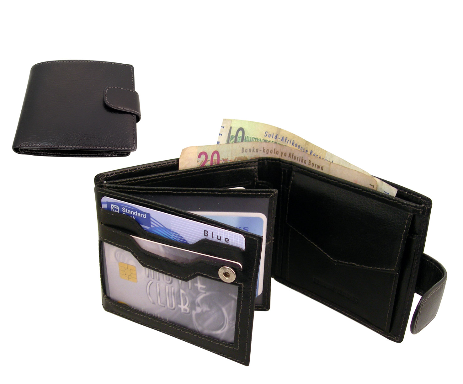 'Exec' Black Leather Men'S Wallet