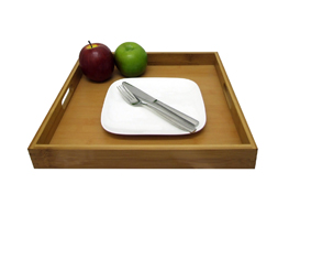 Square Bamboo Tray ( 36X36 X 4.5Cm)
