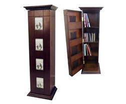 MAHOGANY WOOD CD CABINET W/4PHOTO DOOR