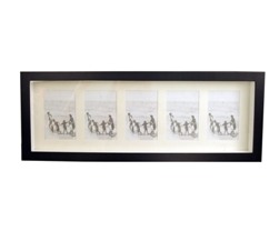 MAHONANY WOOD BOX MOUNTED MULTI PHOTO FRAME (5 PHOTOS)