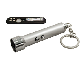 Silver 5  Led Torch + Laser Point Ke