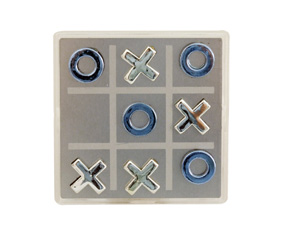 Silver Magnetic Travel Tic Tac Toe S