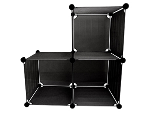 Three Black Mesh Stackable Storage C