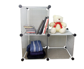 Three Silver Mesh Stackable Storage