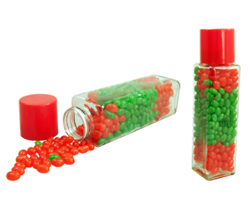 Glass Sweet Jar With Red And Green J