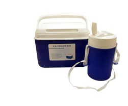 2Pc Red & White Cooler Box Set (4.5 Box, 1L Jug)