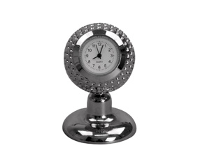 Silver Golf Ball Desk Clock In Presentation Box (6.5X1X1Cm