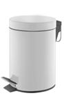 3L Round Stainless Steel Pedal Bin White Coating