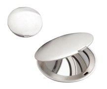 Round Matt Silver Double Compact Mirror Simple (6Cm)