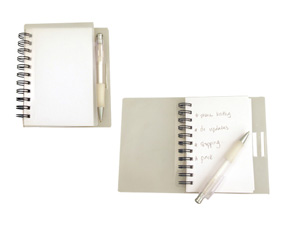 Note Book With Pen Frosted (16X13.5Cm)