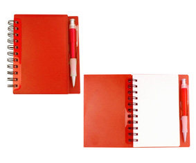 Note Book With Pen Red