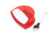 Red magnetic memo clip w/erasable white board in white b