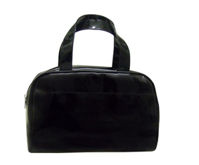 Ladies Black Patent Toiletry Bag (26X20Cm)