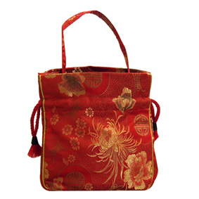 Red Oriental Drawstring Pouch (21X18.3Cm)