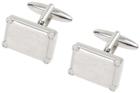 Silver Two-Tone Cufflink In Presentation Box 'Rectangular Wit