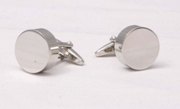 Deluxe cuff link set in gift box silver round design
