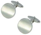 Deluxe cuff link set in gift box- brushed round wave des