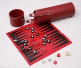 3-in-1 checker,backgammon and chess in cylindrical case