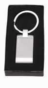 Silver keyring in presentation box- rect design