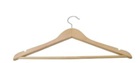 Natural Trouser Hanger With Non Slip Bar And Silver Accessories