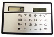 Silver 8 digit credit card size calculator with solar pa