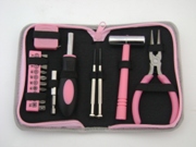 8 Piece Pink ladies tool kit in nylon zip-up bag