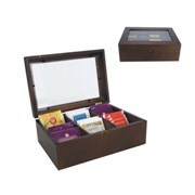 Mahogany Deluxe Tea Chest 6 Compartments