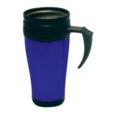 Blue Transparent Dbl. Wall Thermal Mug W/Handle (400Ml)