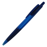Blue Plastic Ballpoint With Black Rubber Grip