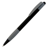 Black Plastic Ballpoint With Grey Rubber Grip