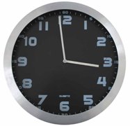 Aluminium And Black Wall Clock (Battery Included)