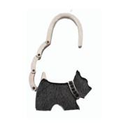 Grey And Chrome Bling Handbag Holder 'Dog' Shape In Black