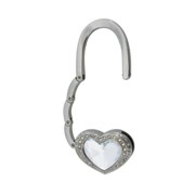 Chrome And Diamante Bling Handbag 'Heart' Shape In Black P