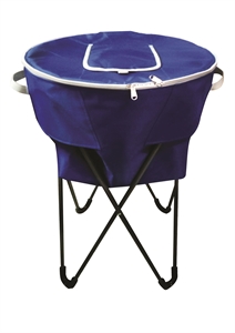 2-Tone Cooler Tub With Handles On Metal Frame Stand And Carry Ca