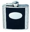 St.St. 5 0Z Hip Flask/Leather Panel