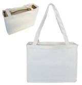 Natural Cotton Canvas Beach Bag - Size: 400mm x 350mm x 120mm -