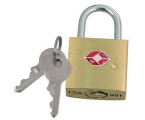 1 PC TSA BRASS PADLOCK IN BLISTER CARD