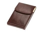 Adpel Italian Leather Flip Up Bus Card Holder. Black; Brown