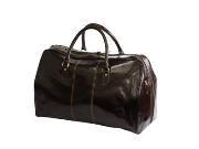 Trotter Travel Bag - Italian Leather - black; dark brown