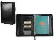 Adpel A5 Ziparound Organiser - Italian Leather complete Blk; Brn