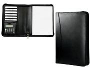 A5 Modena Bonded Leather Ziparound Folder with calculator