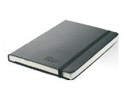 A5 Notebook - Hard Cover blk, Lined Paper, Elastic Close.220pgs