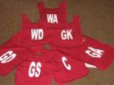 Ringstar Netball Bibs Set Of 7 With Lettering - Snr - New