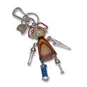Wooden + Metal robot rag keyring  Suzie  *Also have boys avail
